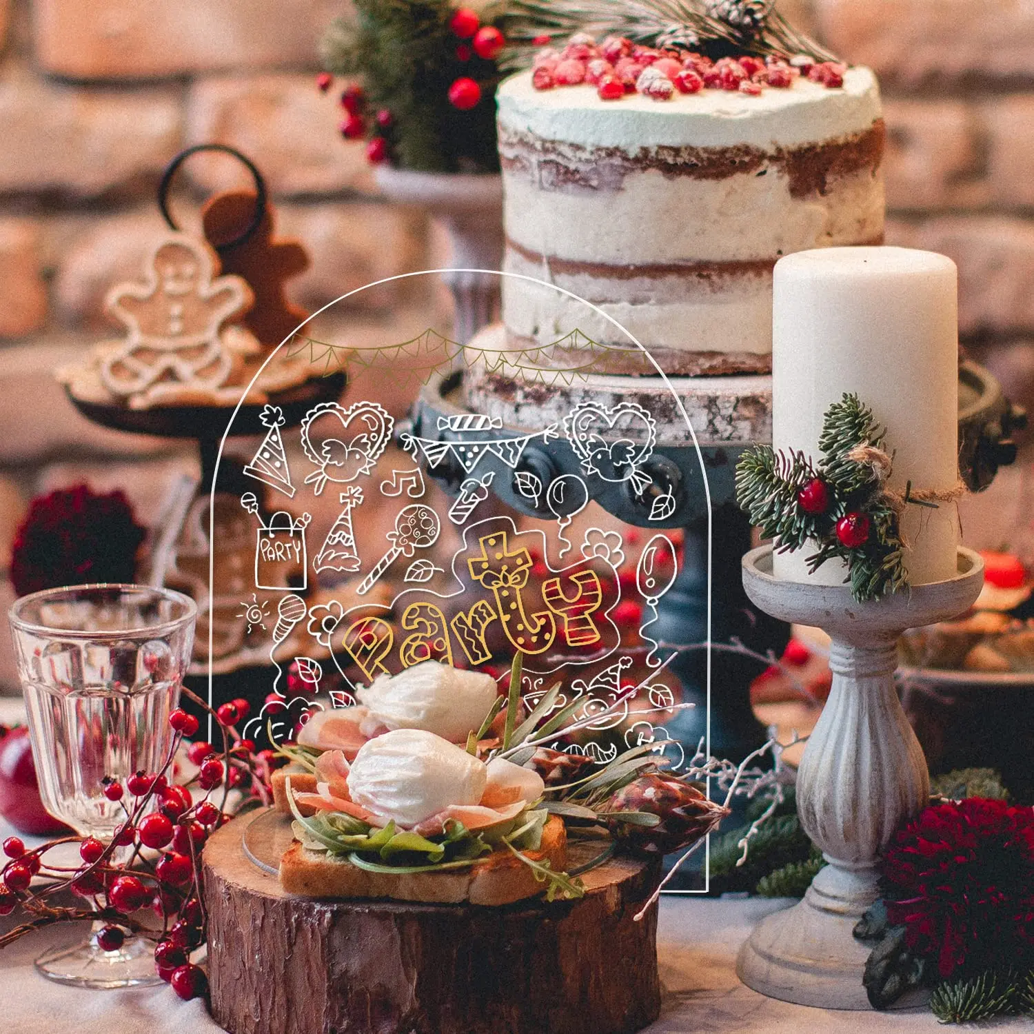 Custom Clear Arched Acrylic Signs, DIY Double Sided Restaurant Sign Bar Menu Sign,  for Wedding Sign Event Party