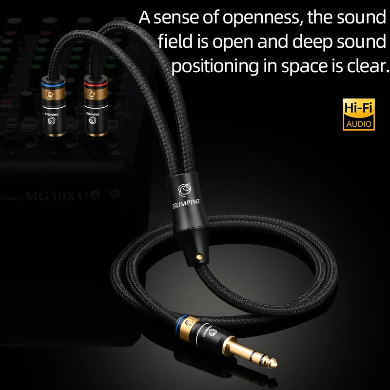 ERUMPENT Hifi 6.5 to Dual 6.5 Audio Cable with Pure Copper Gold-plated Connector Phone Power Amplifiers Mixers Audio Adapter