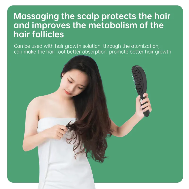 DQ-W9 In Stock Electric Hair Growth Comb Led Red Light Anti Hair Loss Vibration Scalp Massage Comb With Oil Compartment