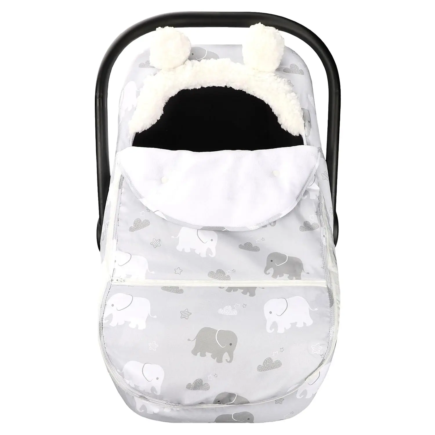 Cozy & Warm Winter Zipped Boys Car Seat Canopies Cover Protect Baby from Cold Wind for Baby