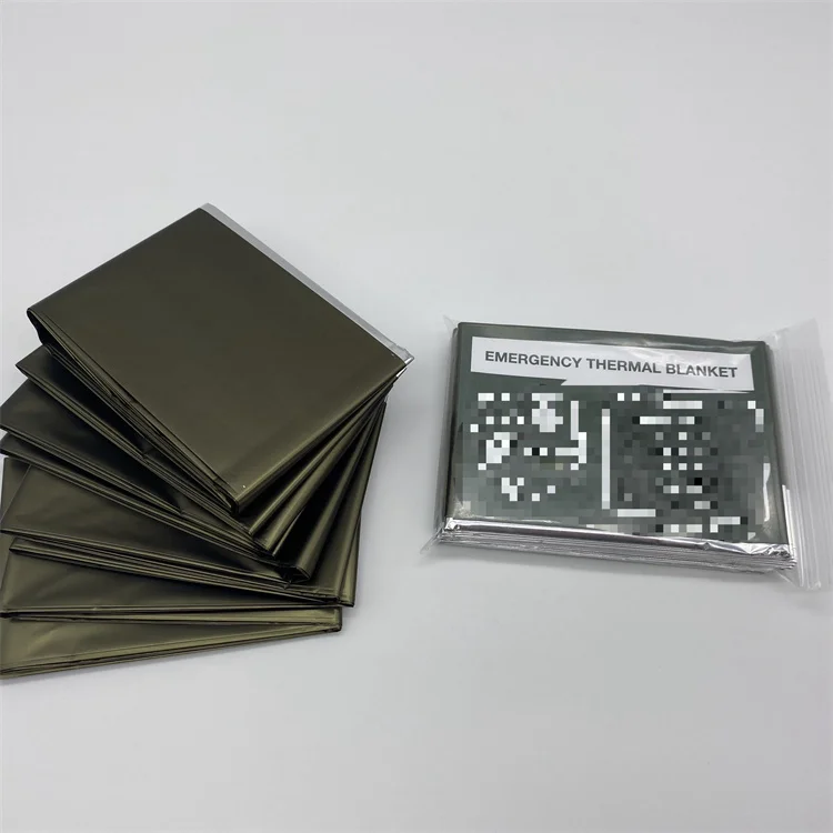 Re-usable Emergency Blankets Folding Emergency blanket Army Green mylar 160x210cm