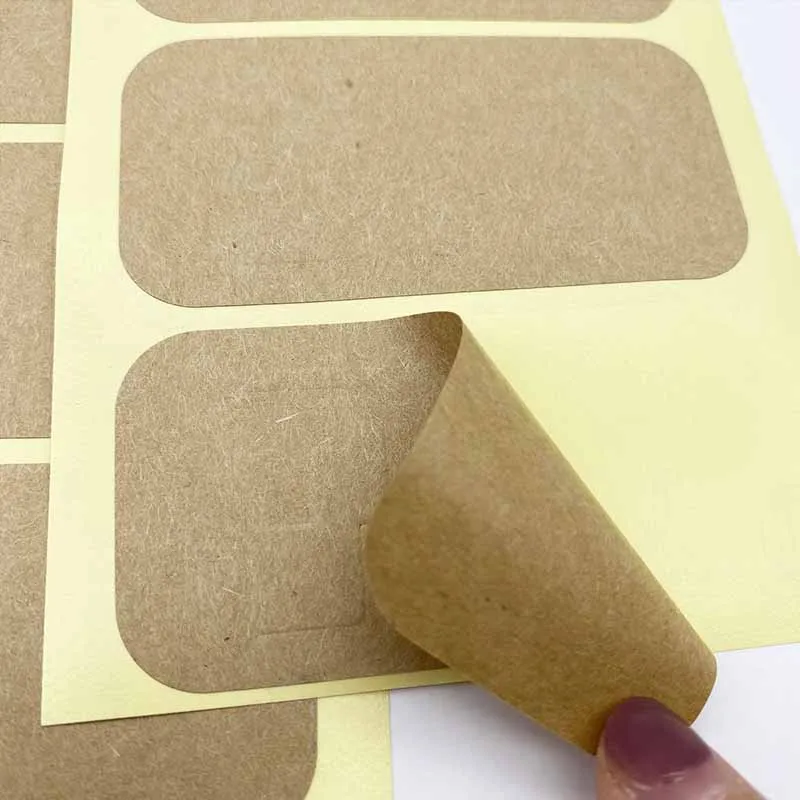 Custom Printed Matte Thick Craft Paper Packaging Label Self Adhesive Brown Kraft Paper Sticker For Box Seal