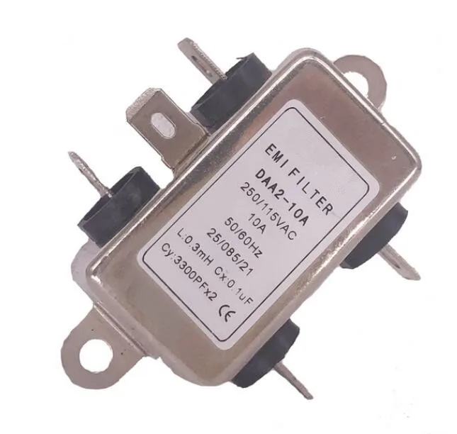 AC single phase High performance power filter Noise Filter Low Pass Metal Case 115~250VAC  DAA2 10a emi filter