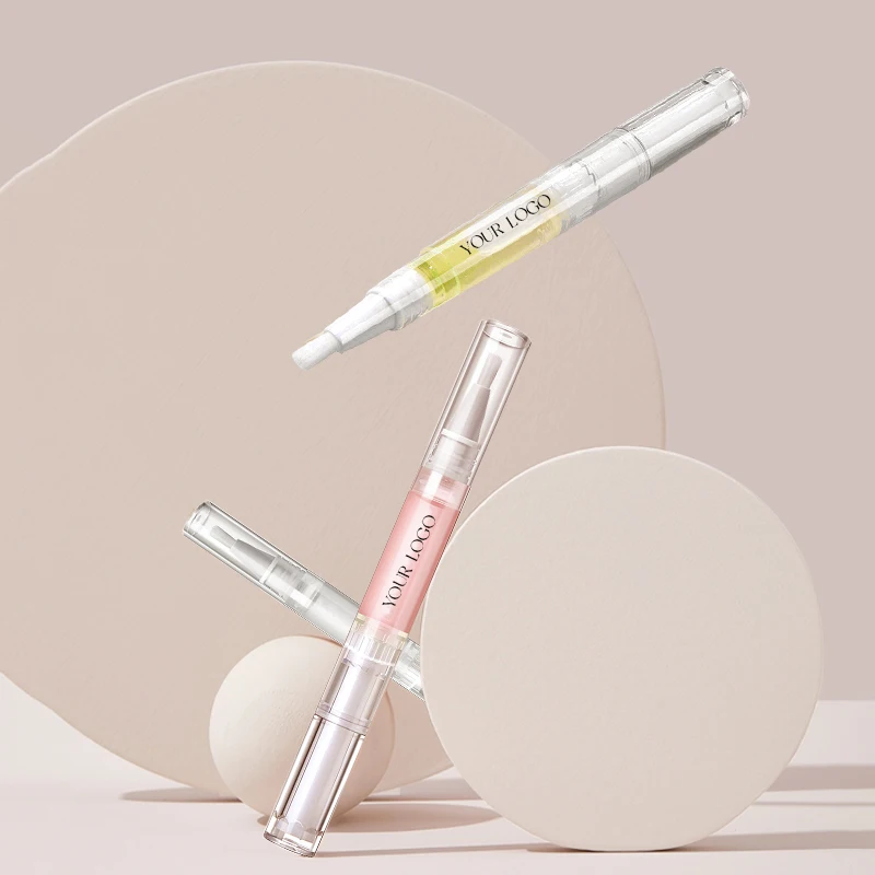 Custom Private Label Beauty Personal Care Nail Cuticle Nourishment Revitalizer Oil Vegan Nail Exfoliator Remover Brush Pen