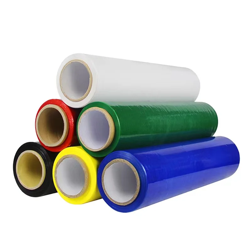 Wholesale Polyethylene Stretch PE Film Plastic Roll Soft LLDPE Material Glossy Surface Moisture Proof Casting 30cm 50cm