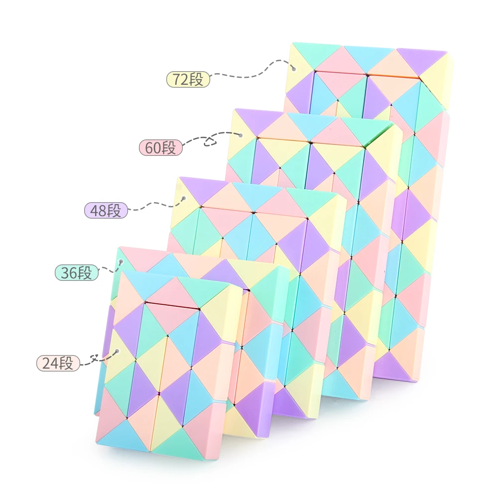 Creative change 3d Intelligent Folding Plastic 24/36/48/60/72blocks Highly Bent Snake Ruler Magic Puzzle Cube