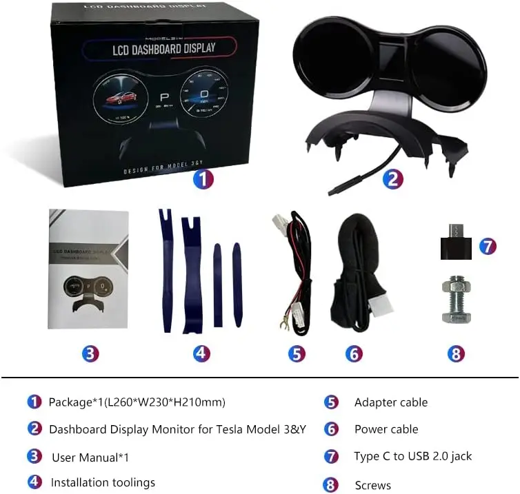 New Product Digital Dashboard Car LCD Head-Up Display LCD Instrument Cluster for Tesla Model 3&Y