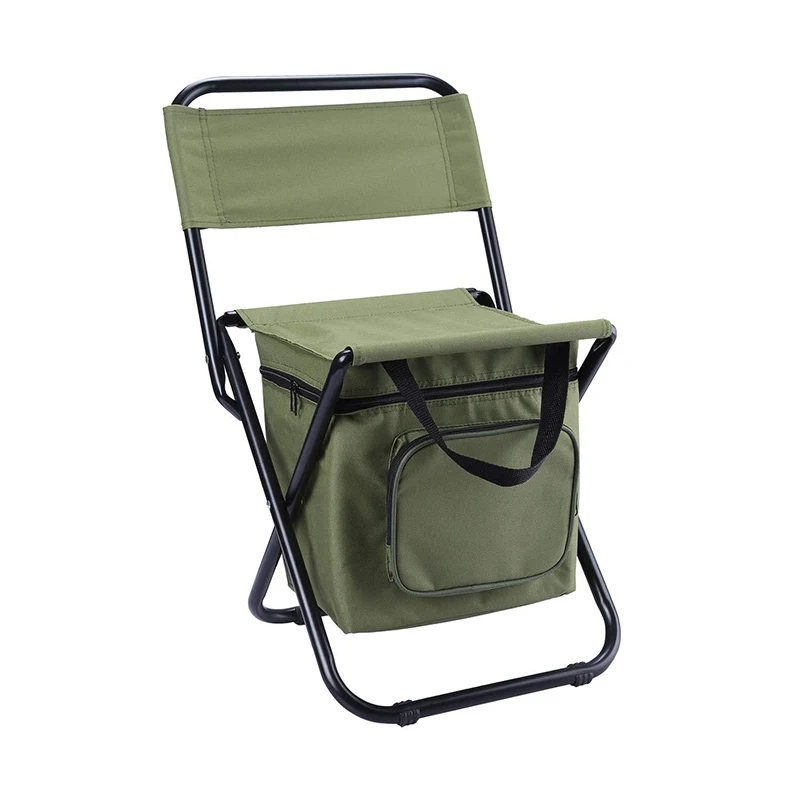 Easy Folding Lightweight CampingChair with Oxford Cloth Storage Cooler Bag for Outdoor Fishing Travel Hiking