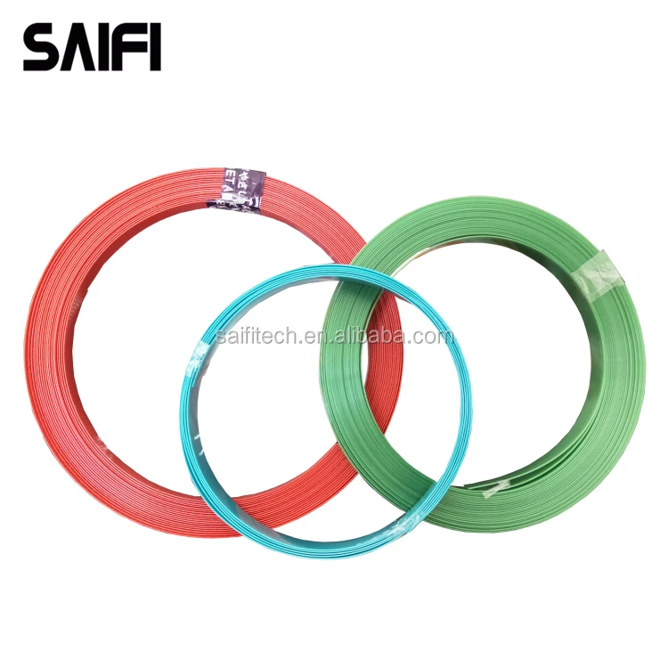 Бесплатный образец, цветная пластиковая упаковка, ленточная обвязка, ленточный рулон ПЭТ для машины для облицовки бумаги