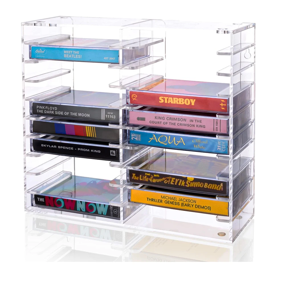 Прозрачный акриловый футляр для хранения кассеты Органайзер стеллаж 20 слотов ящик держатель