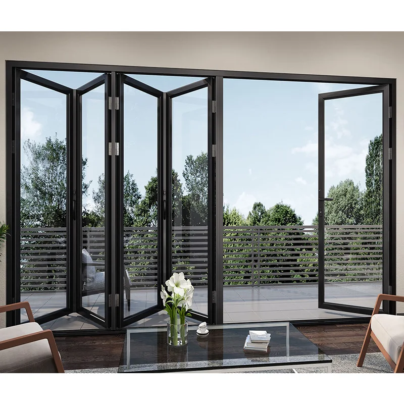 Hihaus, американский внешний алюминиевый аккордеон, складная стеклянная дверь для патио на заказ