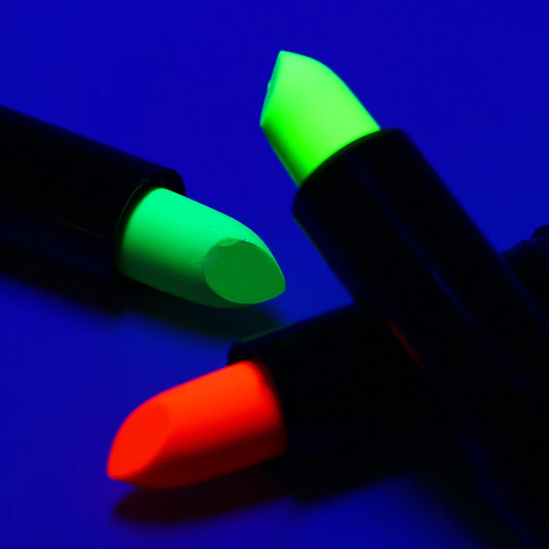 Custom Brand uv vegan Lip Gloss Blacklight fluorescent neon Pink Green Blue Yellow Purple lipstick