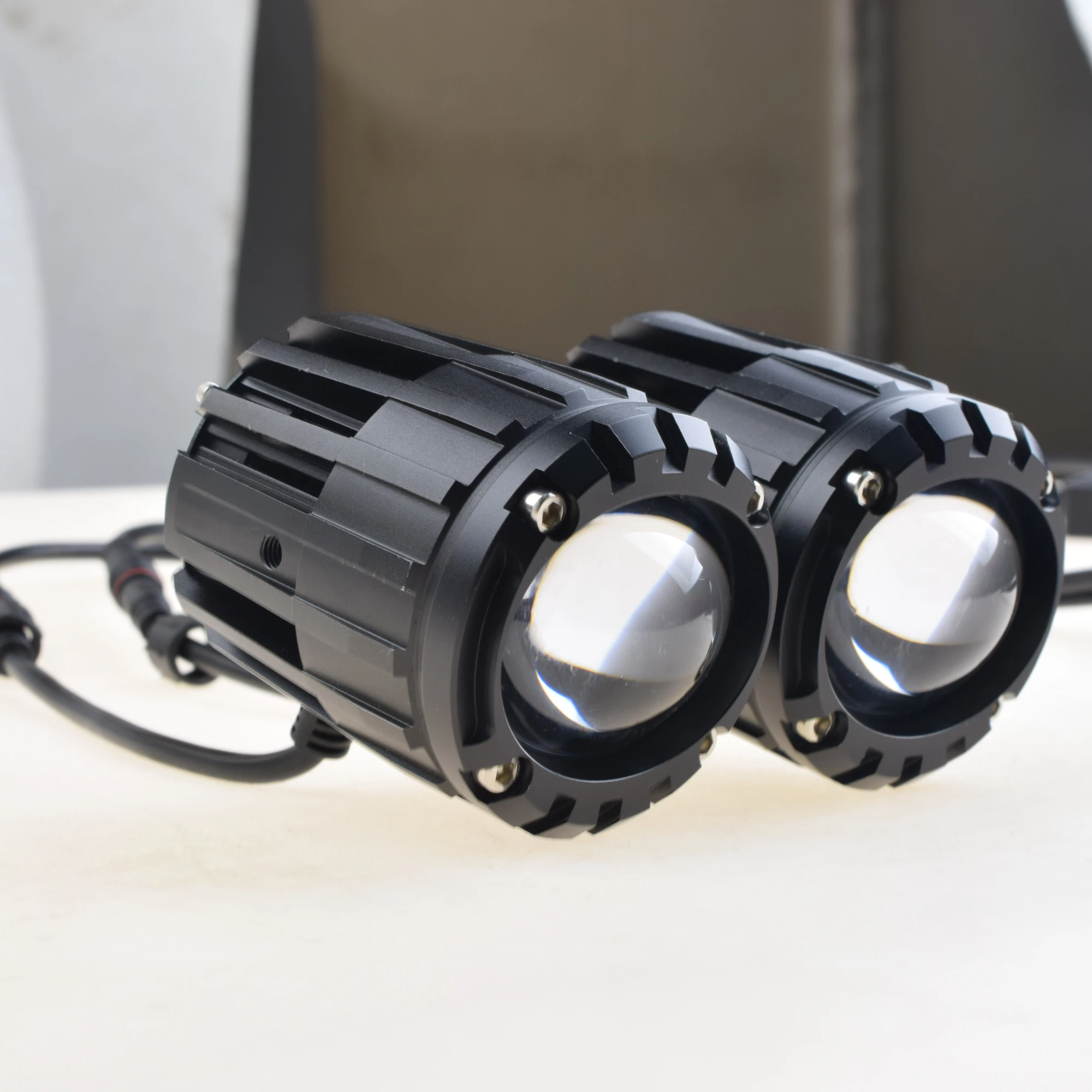 Суперъяркая светодиодная фара для мотоцикла проектор с объективом «рыбий глаз» противотуманная