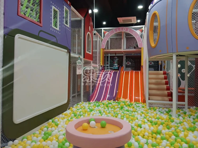 Commercial Customized Playground Equipment Large Size Children Play House With Big Slide For Sale