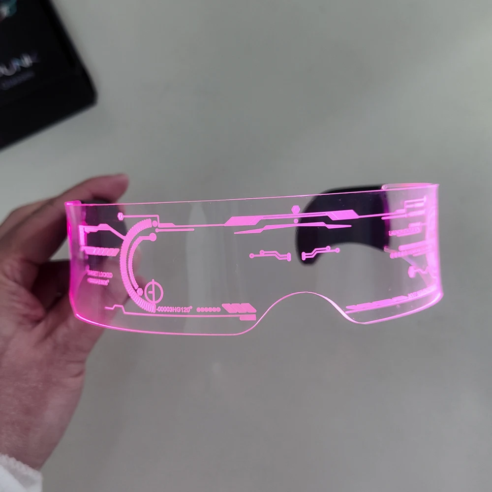 Оптовая продажа модные RGB светодиодные световые увеличительные очки в стиле кибер-панк для вечеринок концертов фестивалей