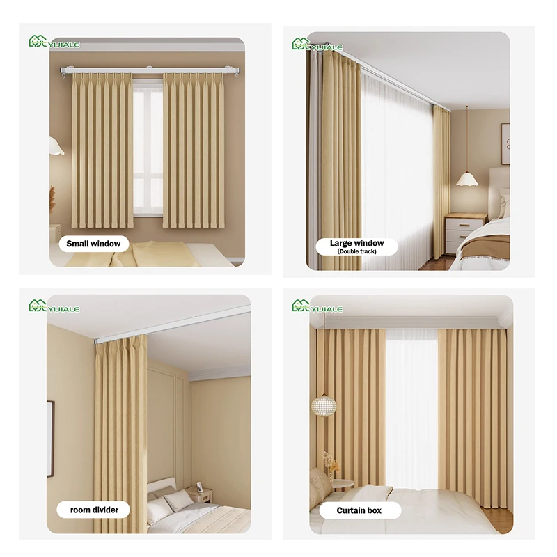 YIJIALE China Supplier 34-59 in Aluminium Alloy Curtain Ceiling Track Curtain Poles Tracks Curtain Rail