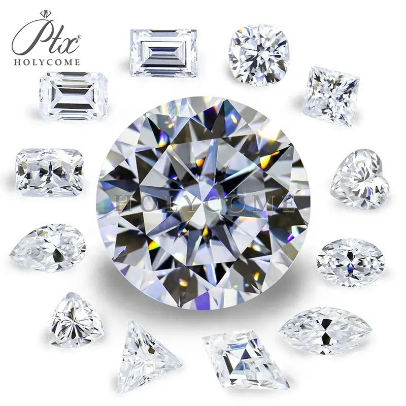 2023 HOLYCOME moissanite all colors black champagne green blue pink grey white red wholesale loose colored moissanite stones