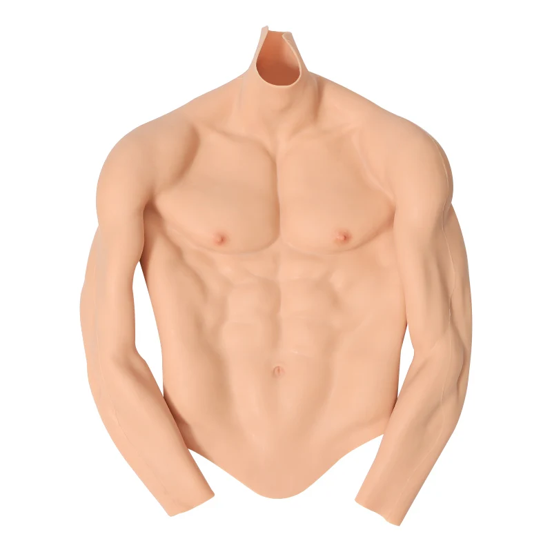 2024 Upgraded Silicone Artificial Abdominal Muscles Vest Suit Strong Silicone Arm and Chest Rubber Muscle Suit for Masquerade