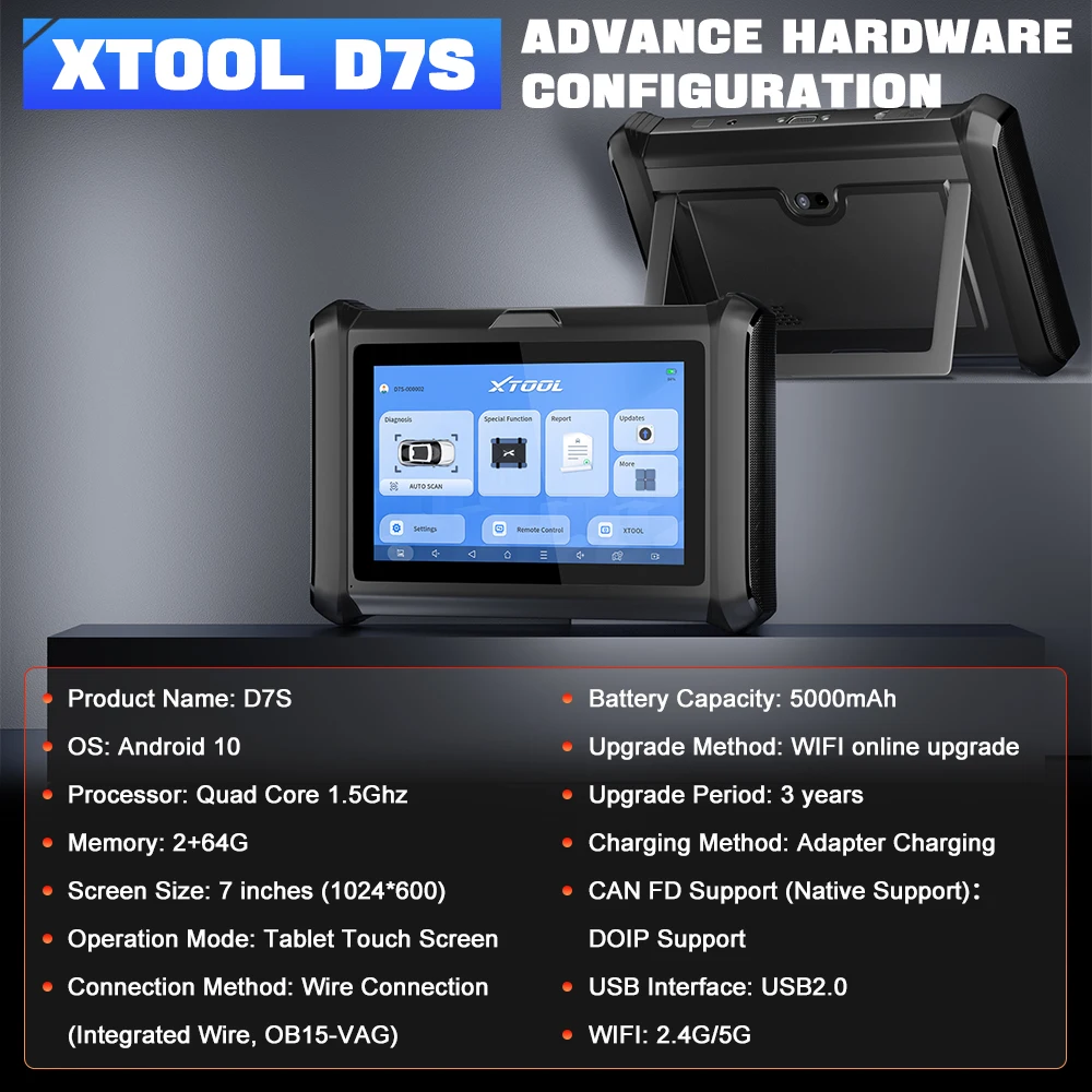 Wholesale XTOOL D7S Cars Diagnostic Tool OBD2 Code Reader CAN FD DoIP Bi-Directional Car scanner with 36 Services