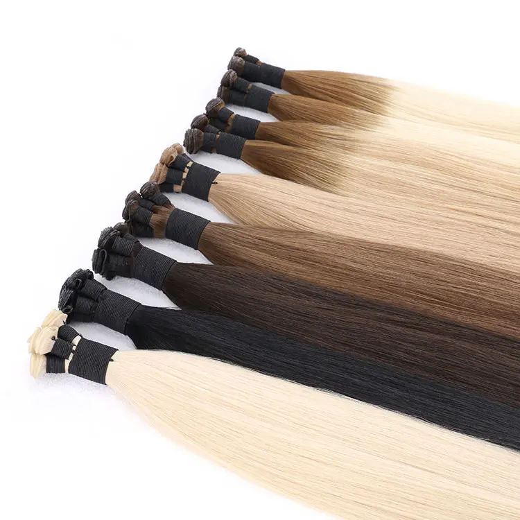 Delux Private Label Double Drawn Hair Can Be Cut Slavic Single Donor Genius Weft Hair Extensions