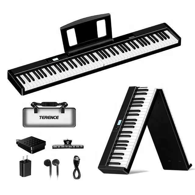 Terence V30 88 Keys Semi-Weighted Portable Digital Electric Piano Keyboard Full Size Full-featured Electronic Instrument