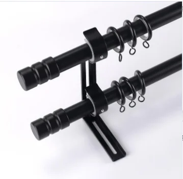 Wholesale drapery rod hardware chrome double  curtain pole extendable