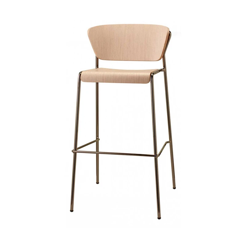 Барные стулья из фанеры, металлические ножки, барные стулья, современные барные стулья для ресторанов, штабелируемые