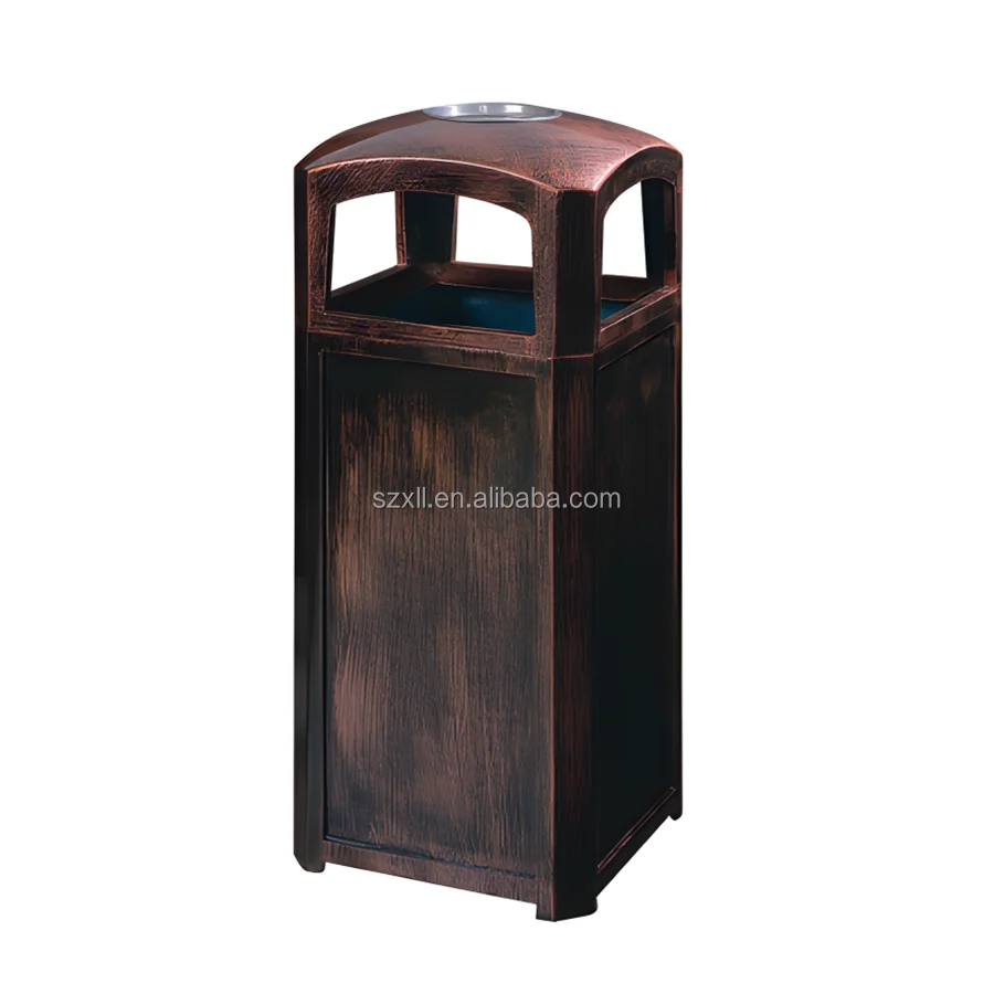 Outdoor Aging Resistant No Rust Floor Standing Garbage Bin Street Commercial Fruit Peel Bin Fiberglass Garbage Can