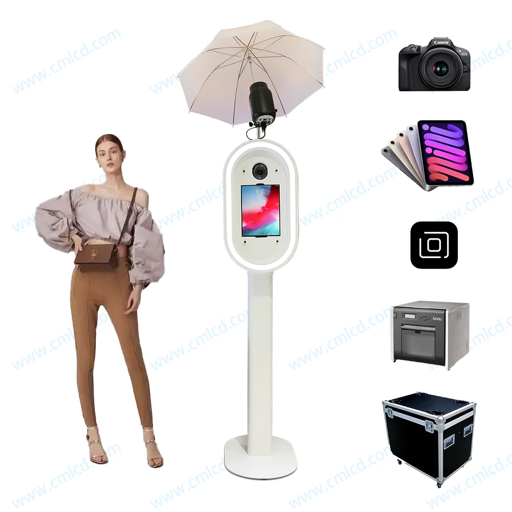 New Design Wholesale Oval Faceplate photobooth Software APP Control Salsa photobooth for Parties Stylish Photo Booth