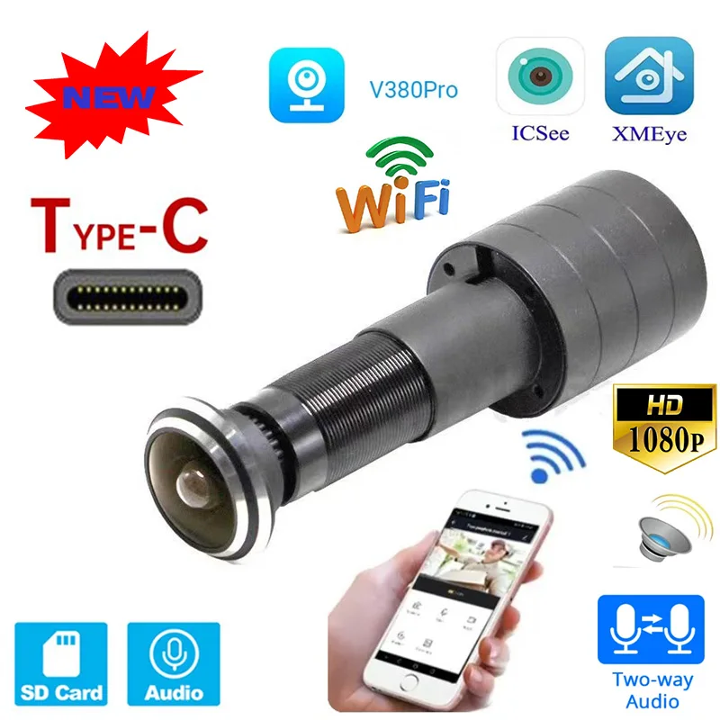 Professional Factory 2024 Newest Easy Installation Roller 1080P P2P V380 App Motion Detection Alarm Peephole Door Wifi Camera