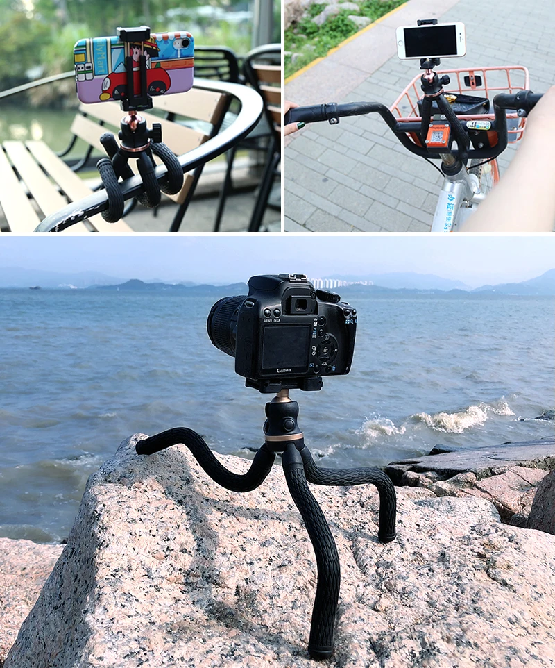 
Waterproof 360 Degree Smartphone Mini Flexible Tripod Octopus DSLR Tripod for Mobile Phone Camera 