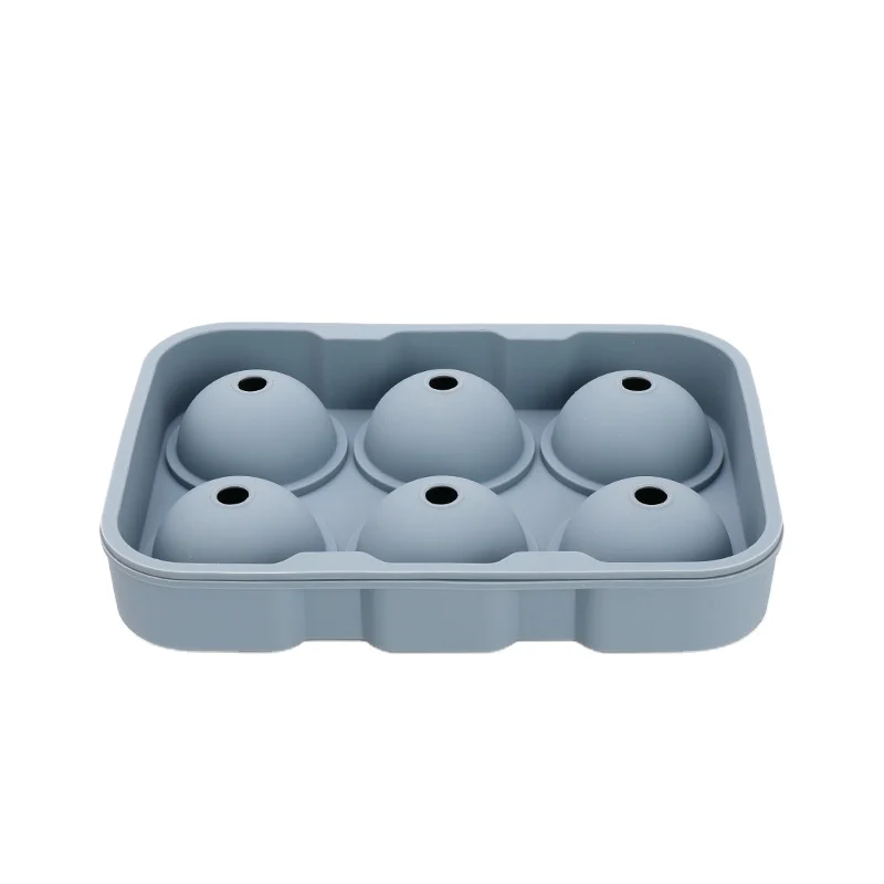 6 Holes Silicone Ice Ball Mold New Design Easy To Demould For Making Ice Easy Release Ice Cube Tray With Lid