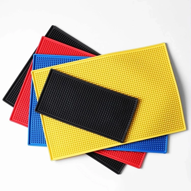 OEM custom logo soft pvc rubber bar safe mat rubber beer mats accesorios para bar mat for sale