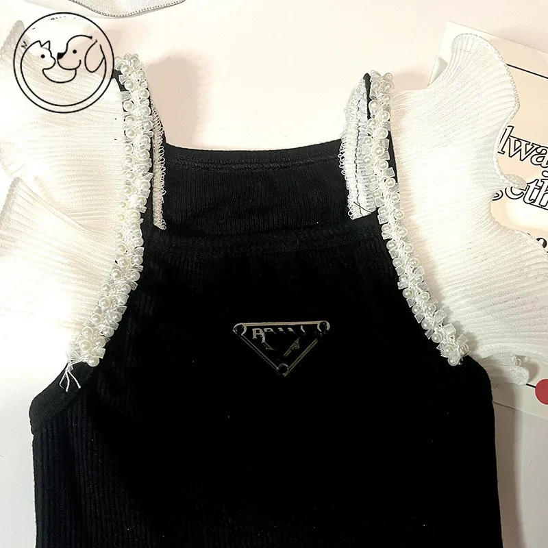 2022 INS Korea designer skirt for dog cat lace fashion luxury dress in summer for pet sweet apparel clothes for puppy