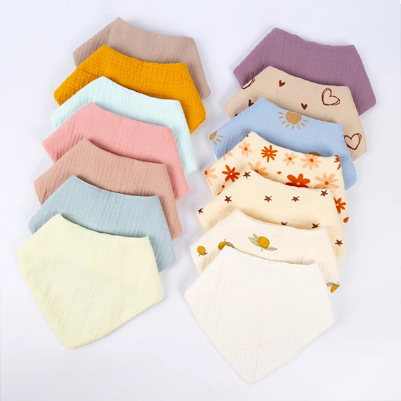 Новый дизайн, регулируемый дышащий детский муслиновый хлопковый нагрудник-бандана