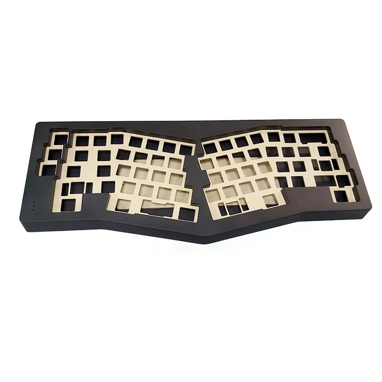 Custom blue mechanical keyboard aluminum case/CNC anodizing black keyboard case/Mechanical keyboard case custom service