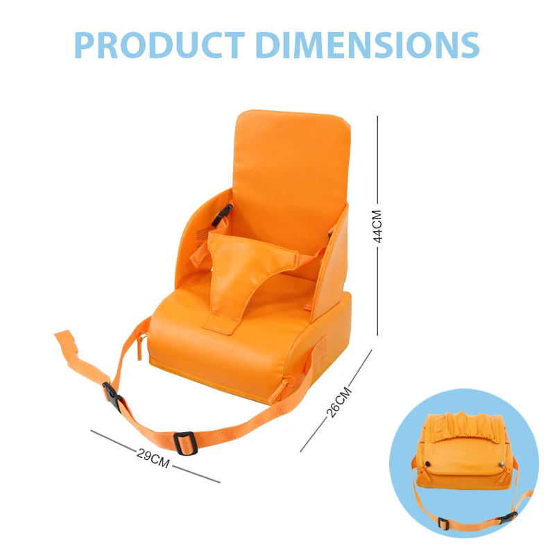 PU leather material safety foldable kids toddler simple dinning chair outdoor diaper portable booster seat for dinning chair