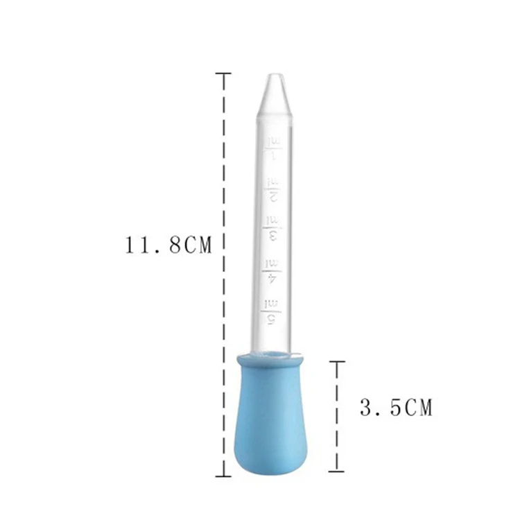 5ML Food Grade Material Baby Silicone Liquid Medicine Dispenser Medicine Dropper with Bulb Tip