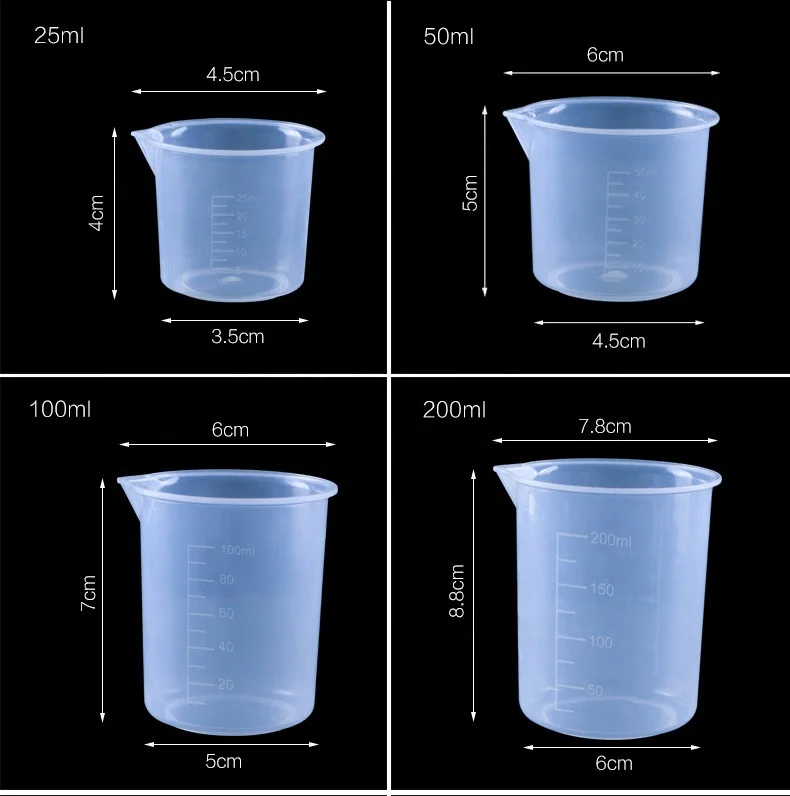 Laboratory plastic measuring cup 25ml /150ml/250ml/300ml tools