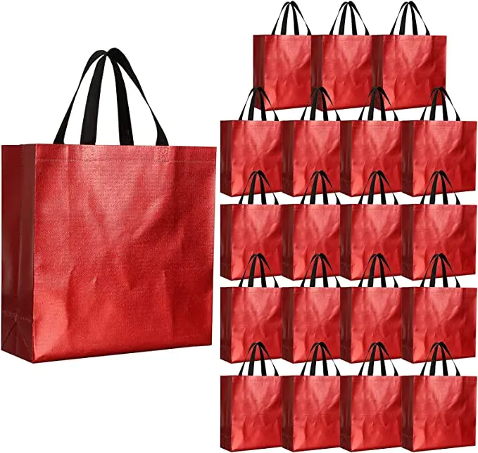Customized Printing Luxury Laminated Waterproof Grocery Tote Rose Gold Shopping Pp Non Woven Bag For Big Clothes