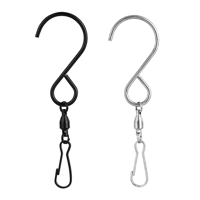 360 Degree Rotating Wind Chime Hooks S-Shaped Stainless Steel Rotating Bearing Hooks Billboard Stainless Steel Wind Chime Hooks