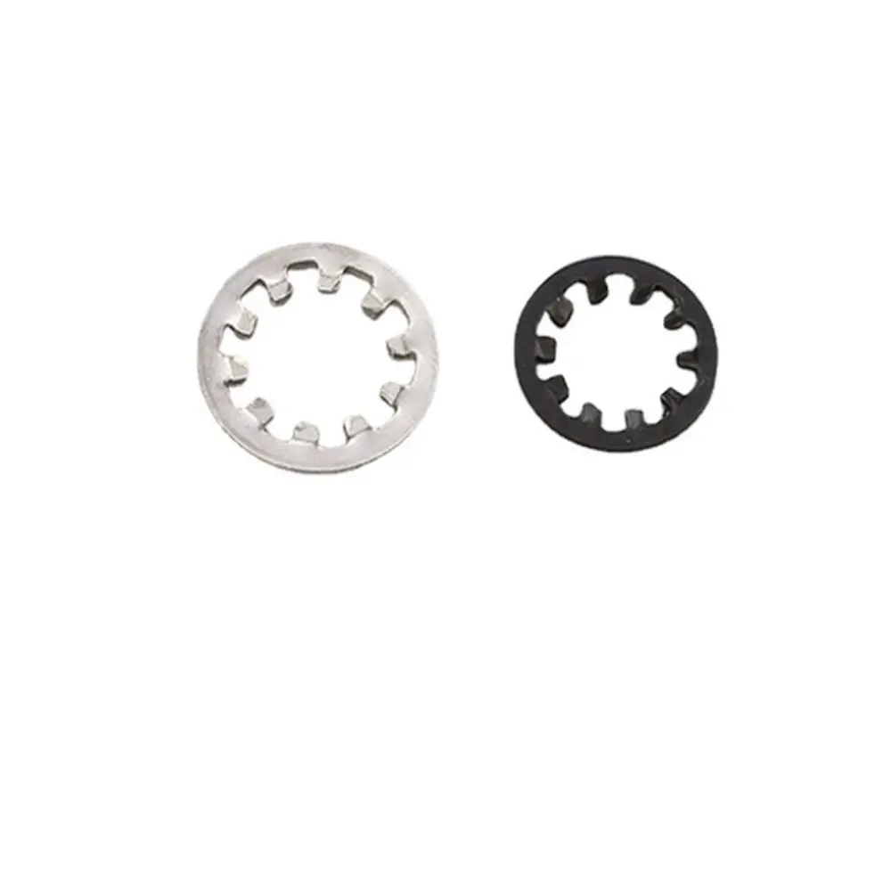 Заводская шайба с внутренним зубчатым коническим замком, стальная шайба с черным покрытием