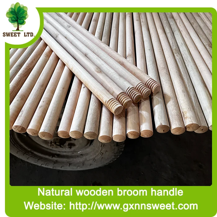 PVC Broom Head Mop Stick Plastic and Eucalyptus Wood Stick Household Floor Brooms with Dustpan for Home Use