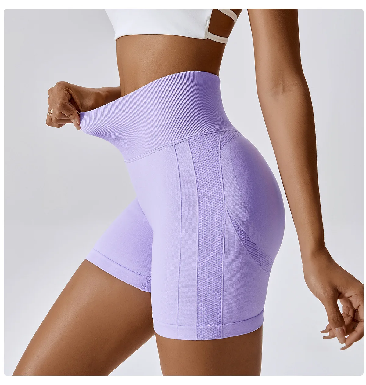 CDK6415 Wholesale Breathable Womens Seamless Workout Shorts Fitness Running Gym Wear PushUp Scrunch Butt Shorts