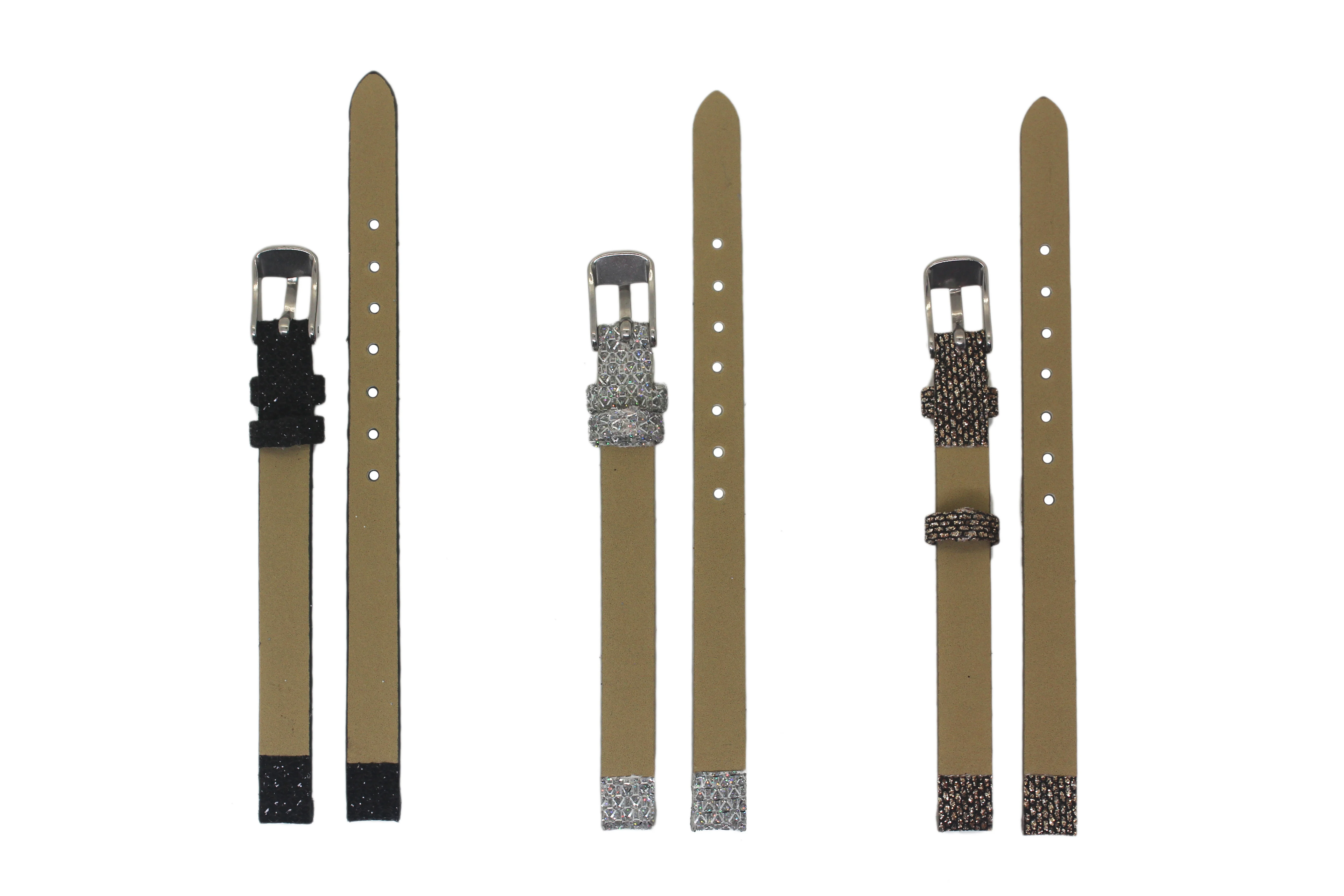 small size good market popular shiny good price changeable leather ladies custom 6MM 8MM 10MM watch straps