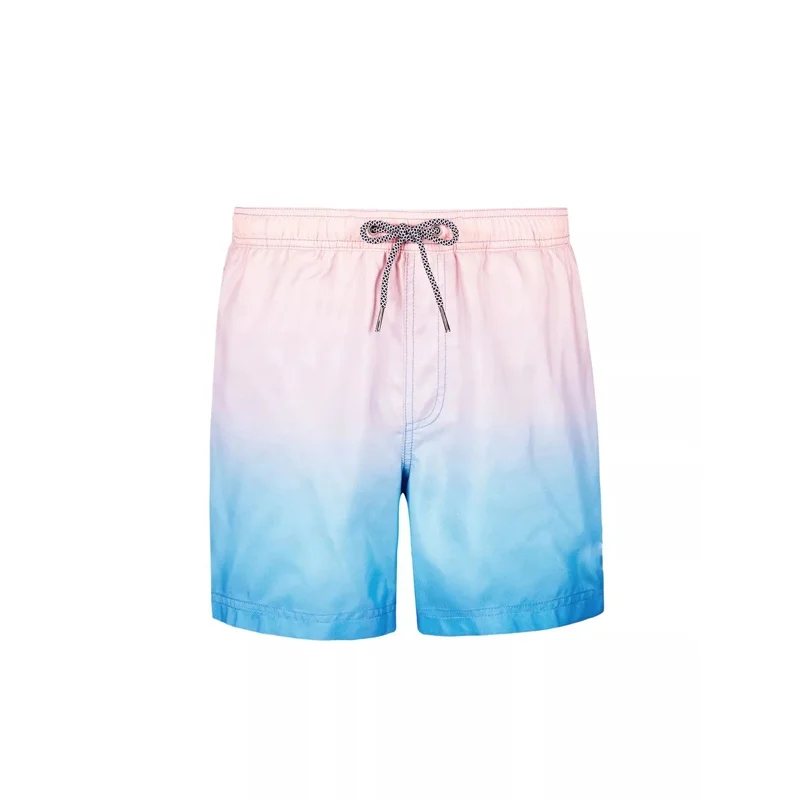 
Custom Hawaii style Mens beach shorts Blue Dip Dye Print Swim trunks made in china 