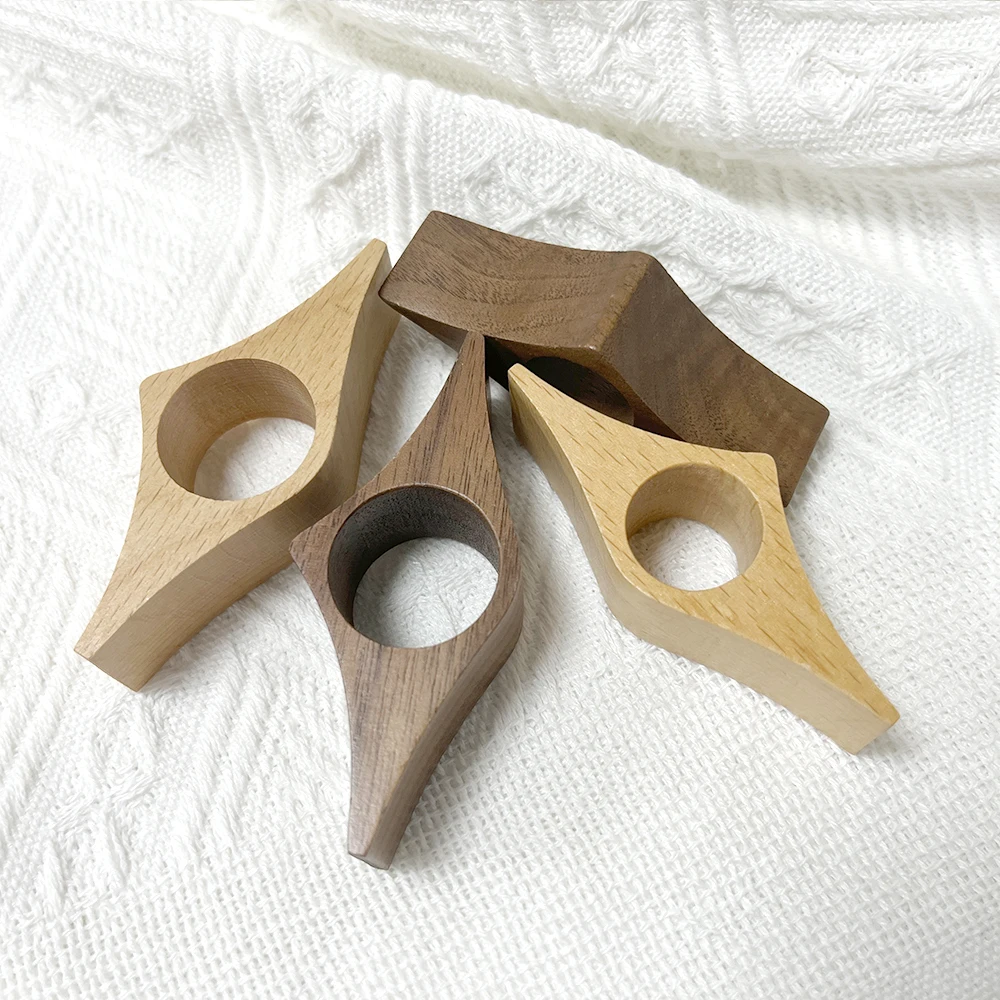 Hot selling handmade office promotional accessory bookmark finger bamboo wooden bookends thumb book page holder