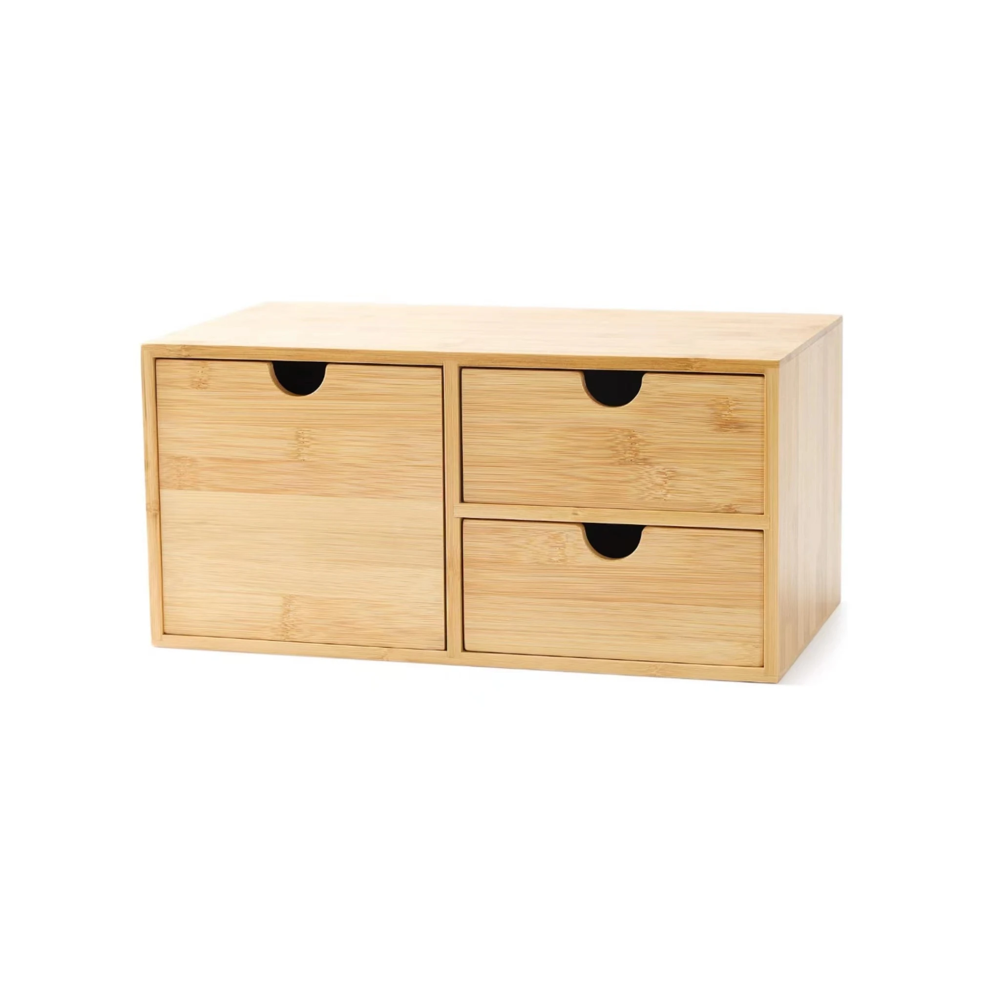 Wholesale customization bamboo mini table storage cabinet with drawers desktop storage for office household toiletries dresser,