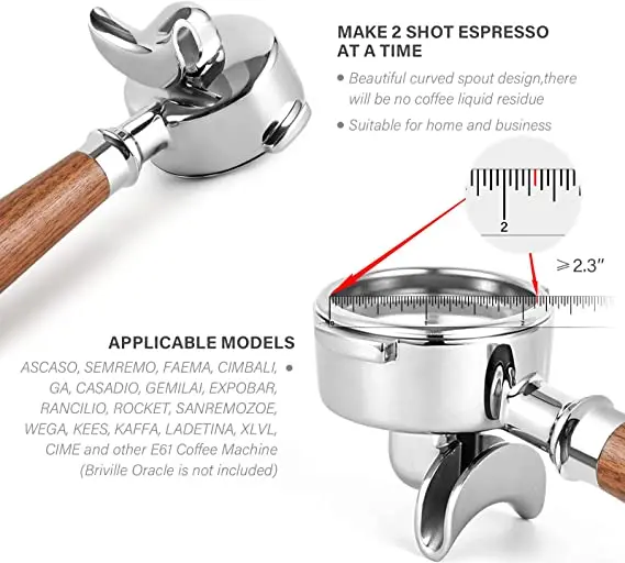На заказ 2 3 уха 51 мм 58 мм эспрессо кофе двойной Носик портафильтр ручка для E61 Flair Rocket Sanremo Expobar и т. д.