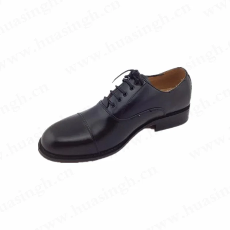 CMH,top-level full leather black uniform shoes with double joints anti-skid block heel rubber sole men casual derby shoes HSA093